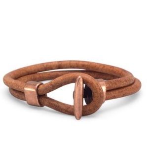 Leather Bracelet With Copper Hardware